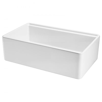 VEVOR 32.5 in Farmhouse Sink Undermount Kitchen Single Bowl Basin Fireclay White