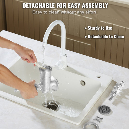 Table clamp securely fixes the hand crank grinder to countertops during food preparation