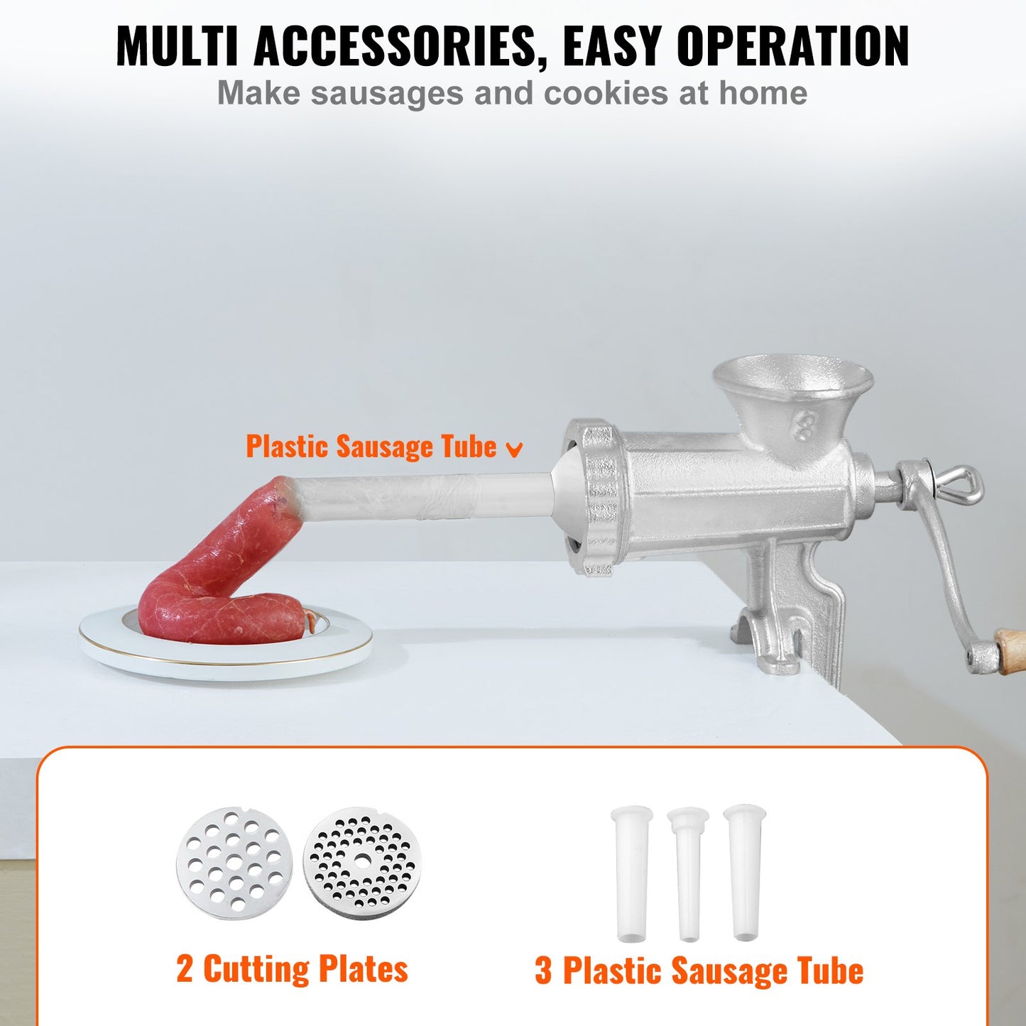 VEVOR Manual Meat Grinder Heavy Duty Cast Iron Meat Grinder & Steel Table Clamp
