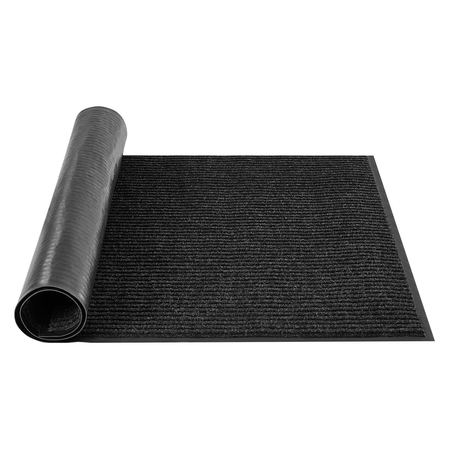 Front Door Mat, 3048 x 914 mm Commercial Floor Mat for Indoor and Outdoor, Stylish Striped Industrial Carpet with PVC Backing, Heavy Duty Washable Entry Rug for Hallway, Balcony, Garage, Grey
