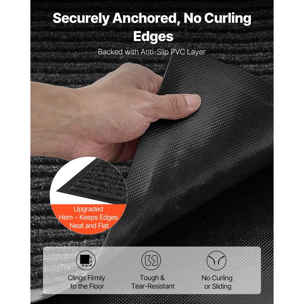 Front Door Mat, 1829 x 1219 mm Commercial Floor Mat for Indoor and Outdoor, Stylish Striped Industrial Carpet with PVC B