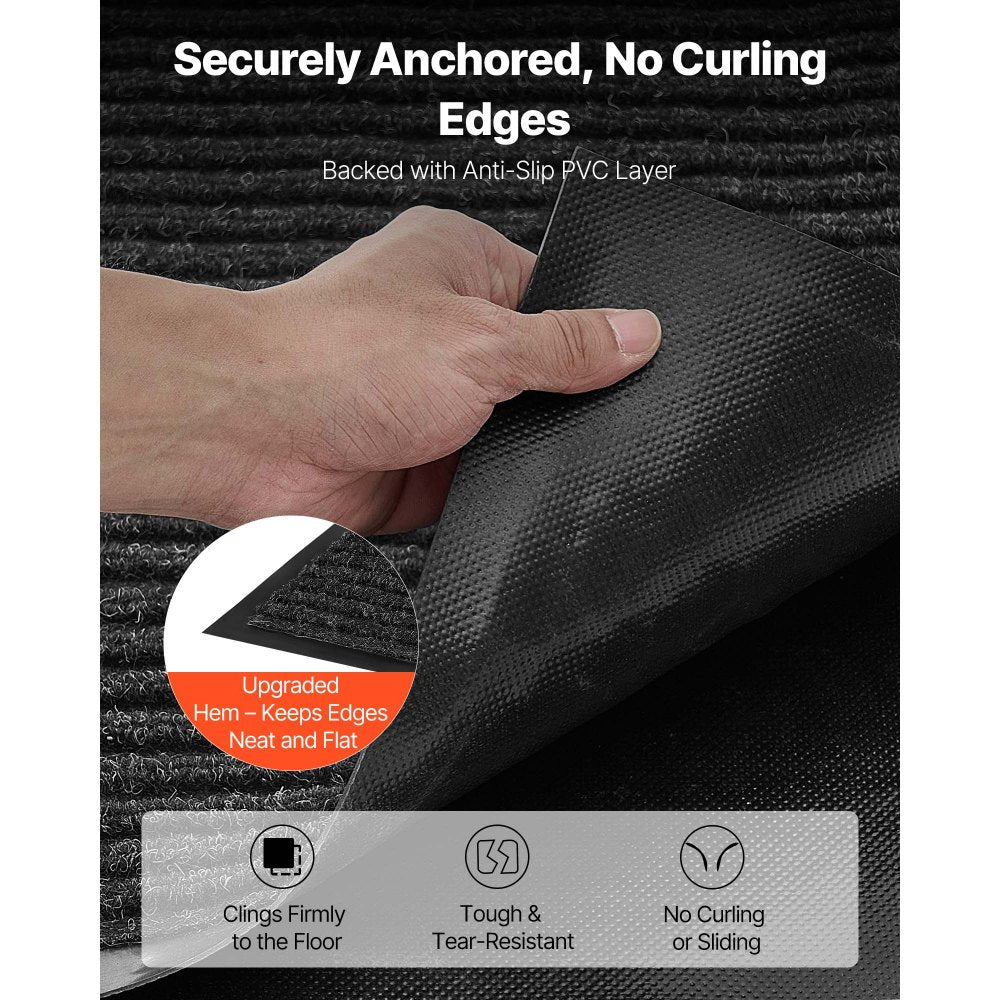 Front Door Mat, 2438 x 1219 mm Commercial Floor Mat for Indoor and Outdoor, Stylish Striped Industrial Carpet with PVC B