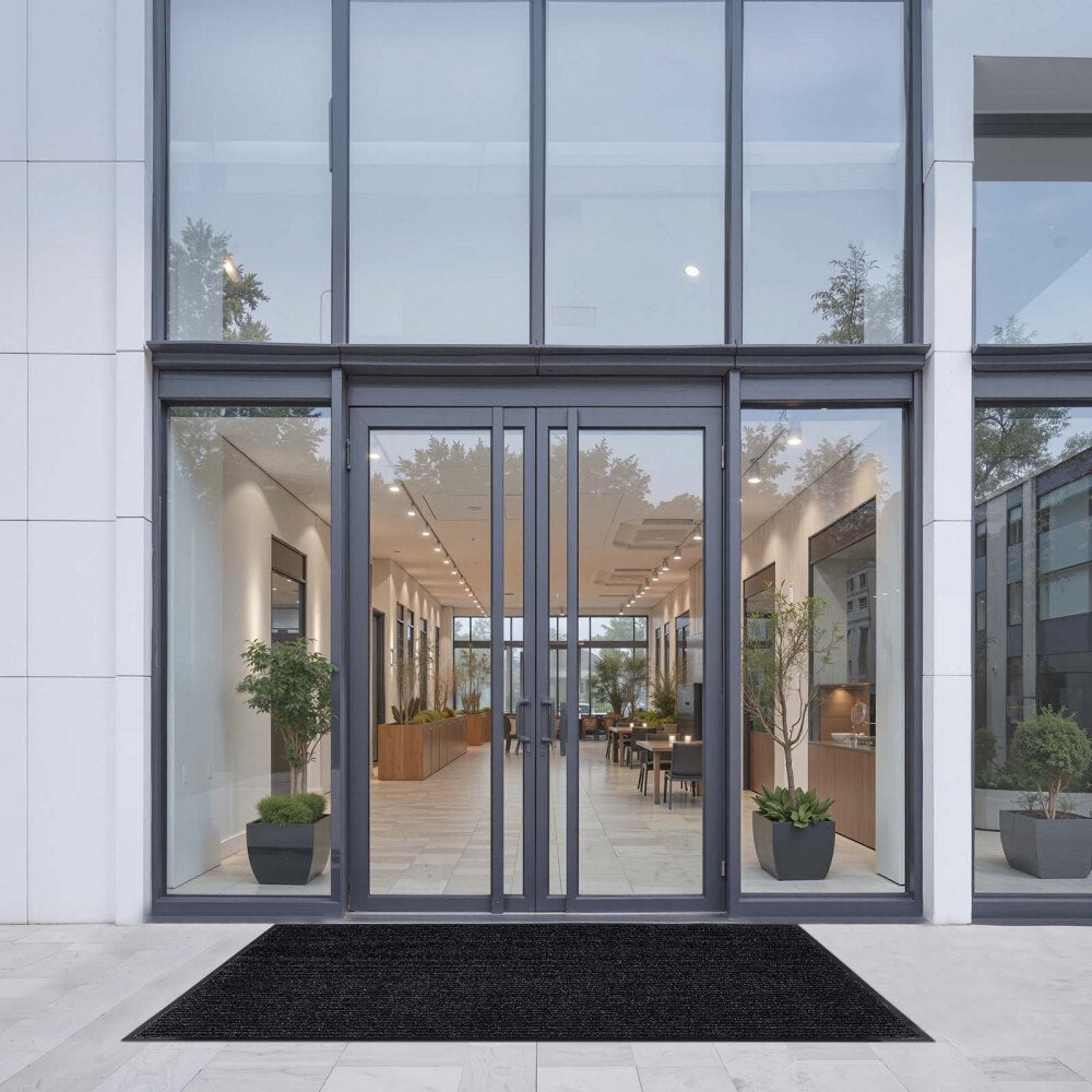 Front Door Mat, 2438 x 1219 mm Commercial Floor Mat for Indoor and Outdoor, Stylish Striped Industrial Carpet with PVC B