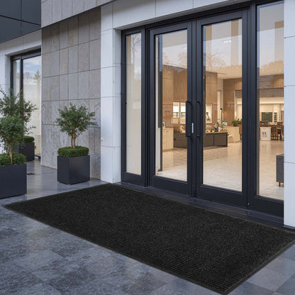 Front Door Mat, 2438 x 1219 mm Commercial Floor Mat for Indoor and Outdoor, Stylish Striped Industrial Carpet with PVC B