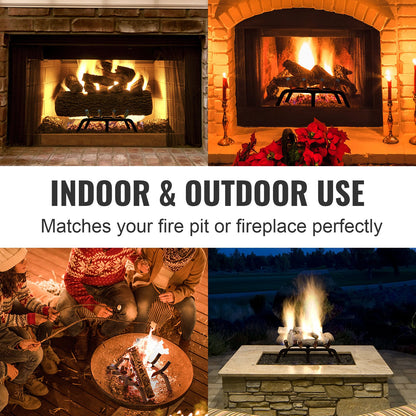 VEVOR Fireplace Log Grate, 18 inch Heavy Duty Fireplace Grate with 6 Support Legs,