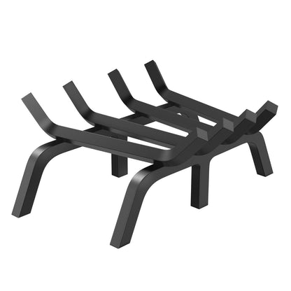 Heavy Duty Fireplace Log Grate, 0.45m with 6 Legs, Steel Bars, 6.6 kg, Black