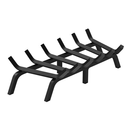 Heavy Duty Fireplace Grate with 6 Legs, 0.69m Powder-Coated Steel Bars