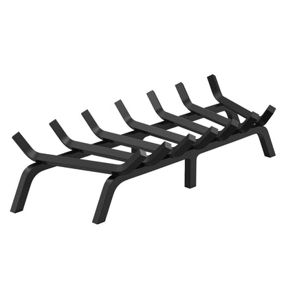 Heavy Duty 0.76m Fireplace Log Grate with 6 Legs, Powder-Coated Steel Bars