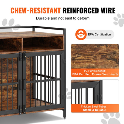 VEVOR Furniture Style Dog Crate with Storage, 41 inch Dog Crate Furniture Large