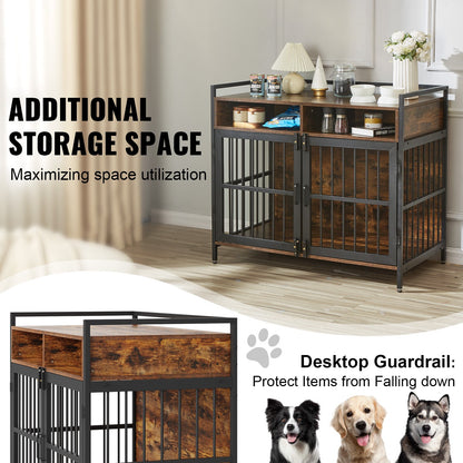VEVOR Furniture Style Dog Crate with Storage, 41 inch Dog Crate Furniture Large