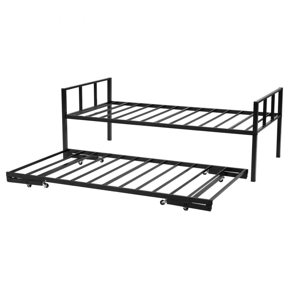 Twin Size Daybed Frame Metal Day Bed with Trundle and Metal Slats