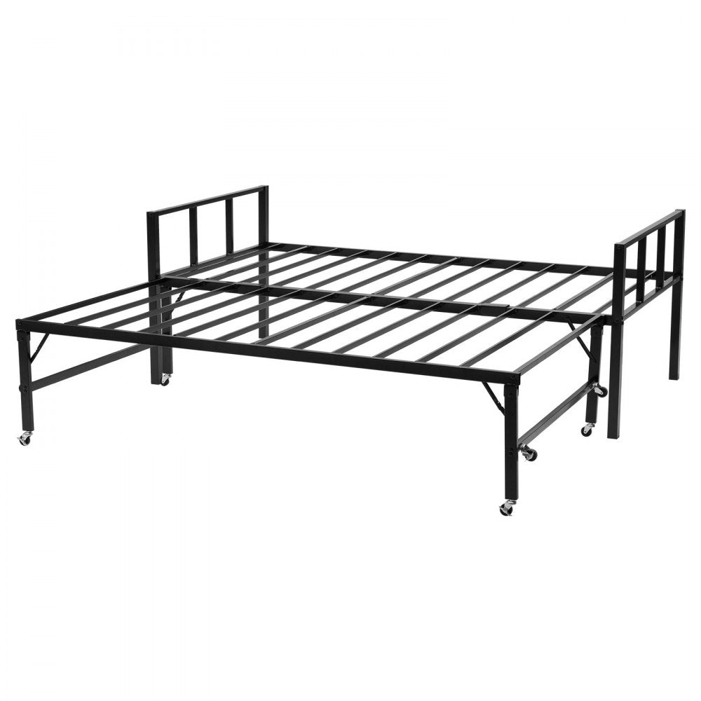 Twin Size Daybed Frame Metal Day Bed with Trundle and Metal Slats