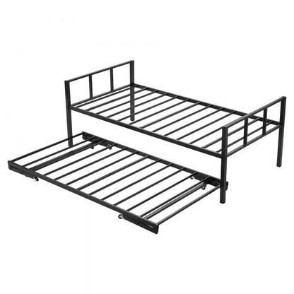 Twin Size Daybed Frame Metal Day Bed with Trundle and Metal Slats