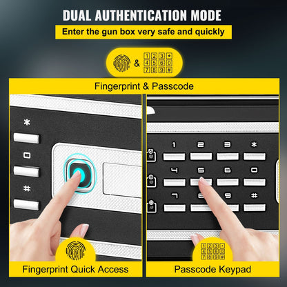 Secure 0.8 Cu. Ft. Fingerprint Safe Box for Valuables, Keys & Digital Keypad