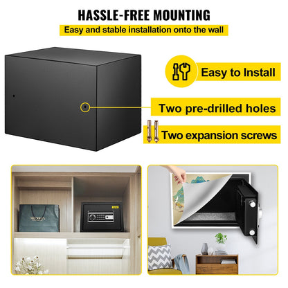 Secure 0.8 Cu. Ft. Fingerprint Safe Box for Valuables, Keys & Digital Keypad