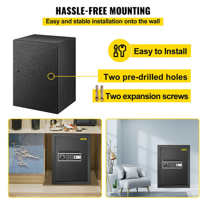 2.1 CU.FT Fingerprint Safe with Digital Keypad & Key Lock for Home & Office