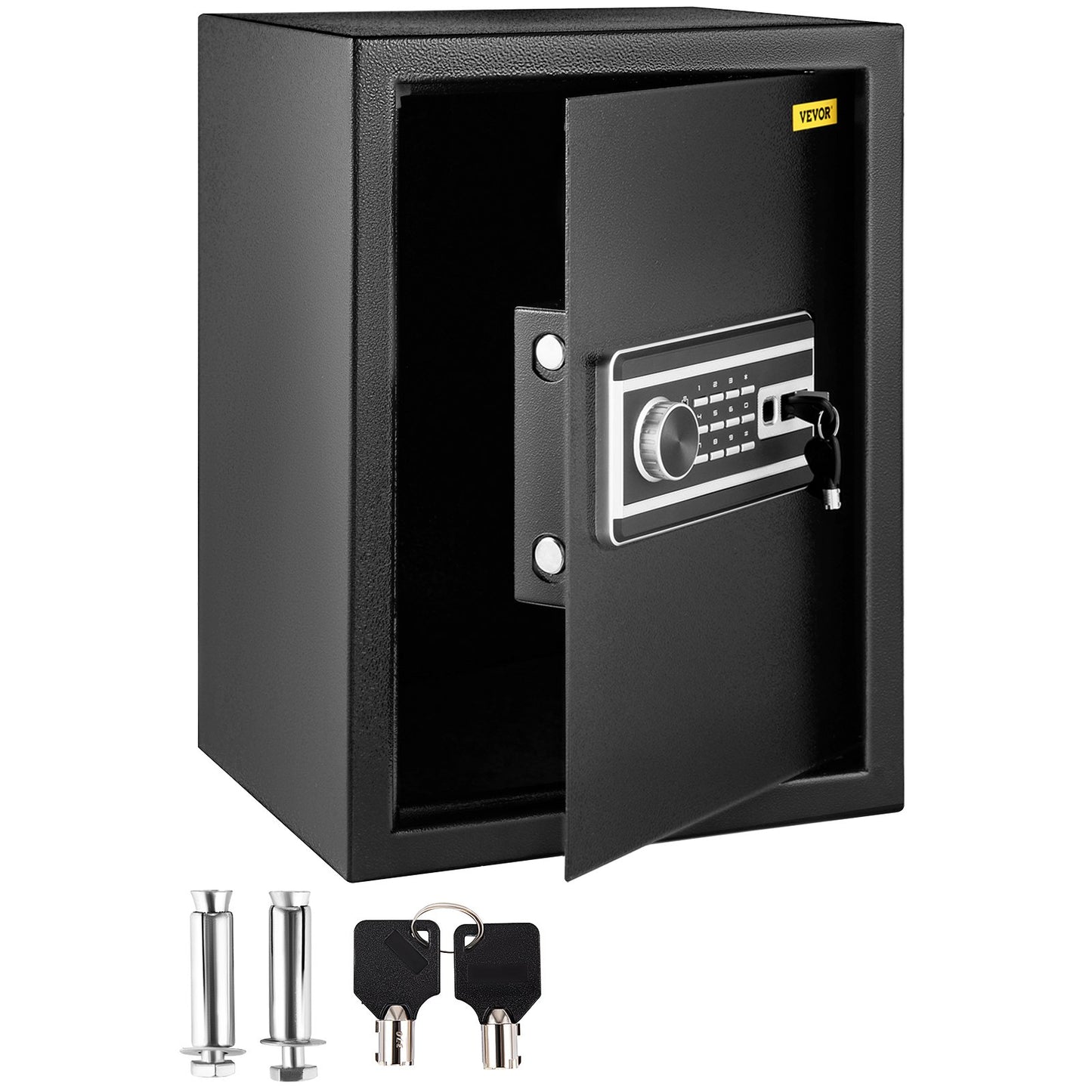 VEVOR Safe Box, 2.1 CU.FT Fingerprint Safe Box for Money w/ 2 Keys & Digital Keypad,