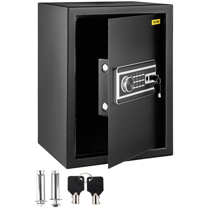VEVOR Safe Box, 2.1 CU.FT Fingerprint Safe Box for Money w/ 2 Keys & Digital Keypad,