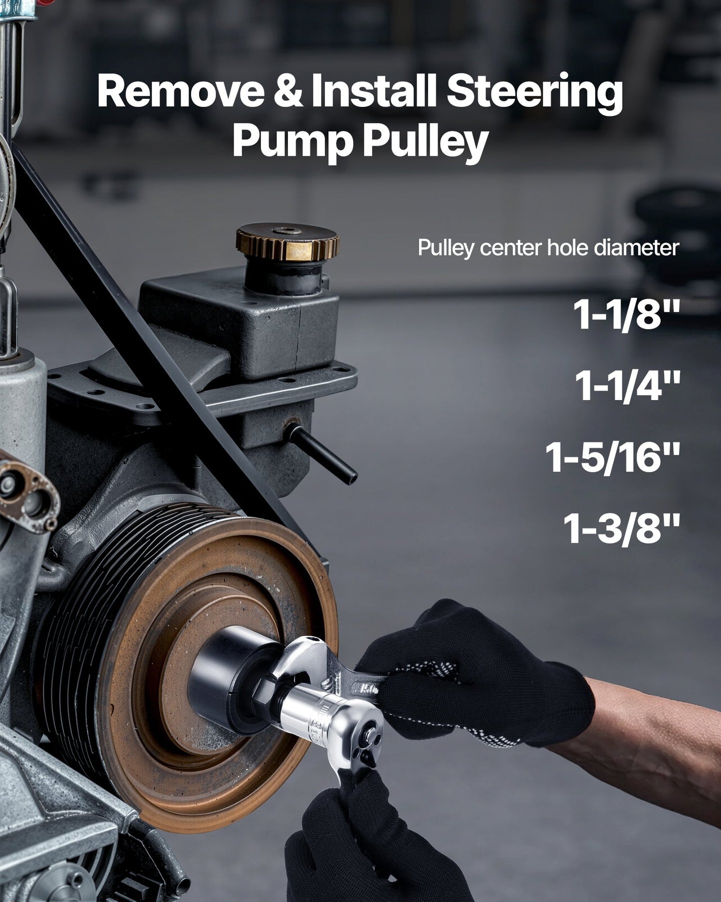 Power Steering Pump Pulley Puller/Installer Tool Set, Compatible with Ford, GM V6, and VW Vehicles, Pump Pulley Remover Installer Tools, for Removing and Installing Power Steering Pump Pulleys