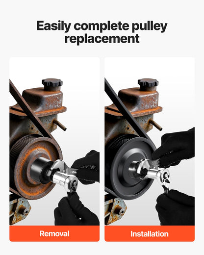 Power Steering Pump Pulley Puller/Installer Tool Set, Compatible with Ford, GM V6, and VW Vehicles, Pump Pulley Remover Installer Tools, for Removing and Installing Power Steering Pump Pulleys