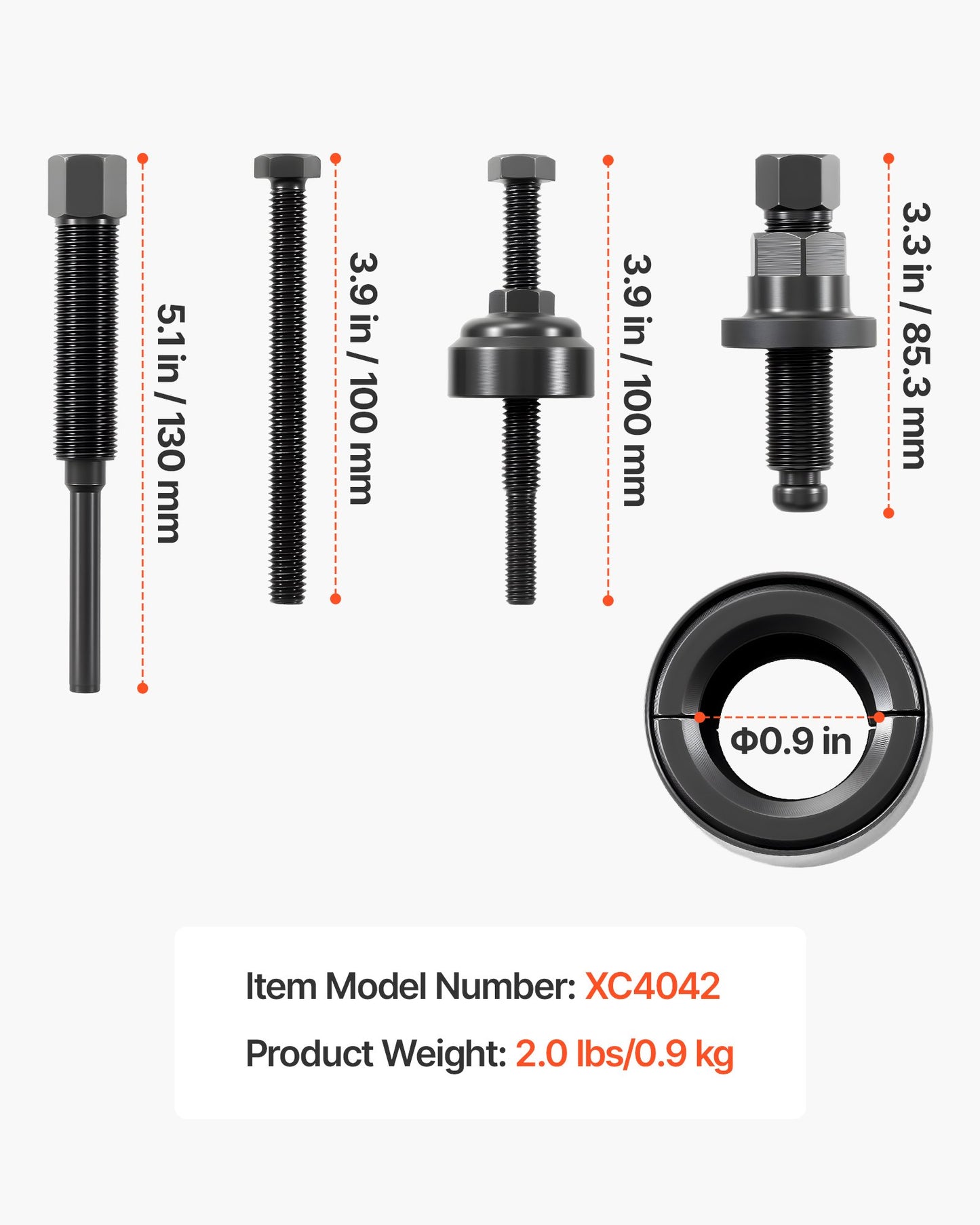 Power Steering Pump Pulley Puller/Installer Tool Set, Compatible with Ford, GM V6, and VW Vehicles, Pump Pulley Remover Installer Tools, for Removing and Installing Power Steering Pump Pulleys