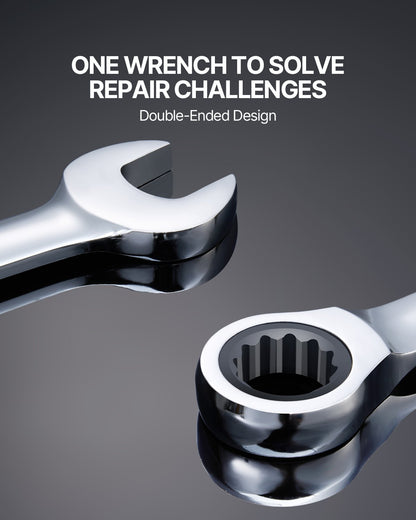 VEVOR Combination Wrench Set 16-Piece Metric 8 mm to 24 mm with Organizer Rack