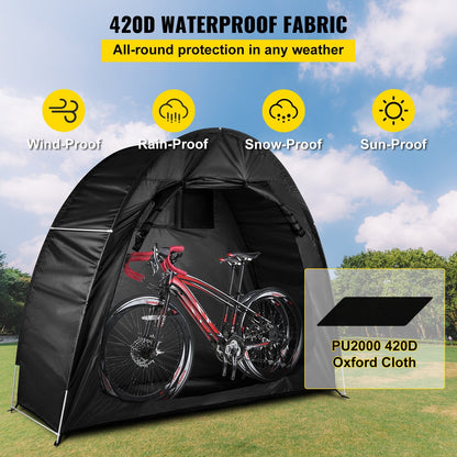 Waterproof Bike Storage Tent with Carry Bag, 3.5 kg, Black, 2x0.75x1.7 m
