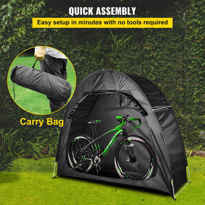 Waterproof Bike Storage Tent with Carry Bag, 3.5 kg, Black, 2x0.75x1.7 m
