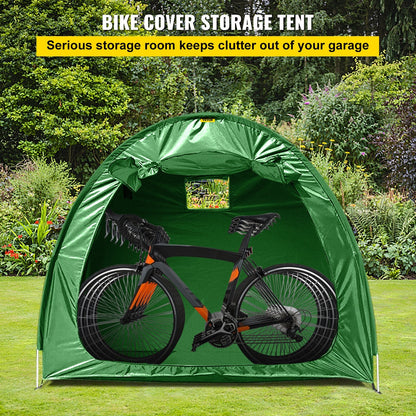 Outdoor Bike Storage Tent, 420D Waterproof Fabric, Fits 4 Bikes, Green