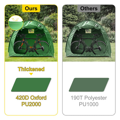 Outdoor Bike Storage Tent, 420D Waterproof Fabric, Fits 4 Bikes, Green