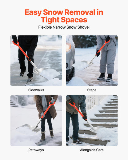 Snow Shovel for Driveway, 35cm Wide Aluminum Alloy Snow Shovel with D-shaped Handles, Large Capacity Snowplow Shovels, Lightweight Snows Removal Tool for Garden Car Camping