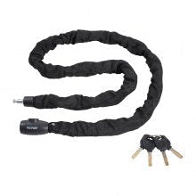 Keyed chain lock includes four spare keys for convenient replacement if one key is misplaced