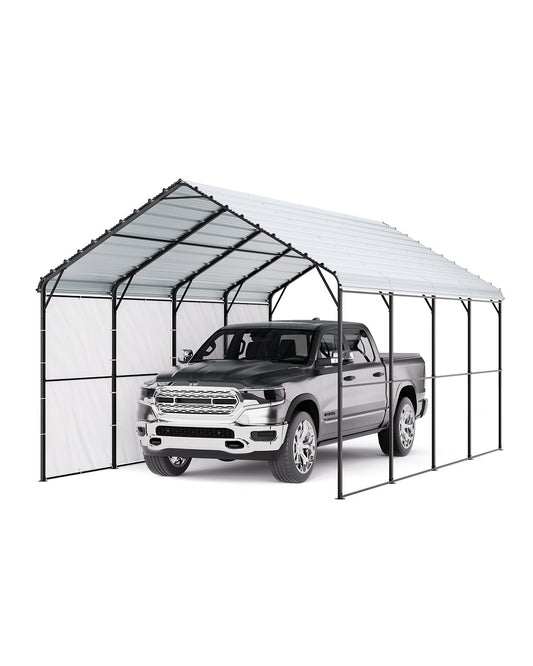 VEVOR 12' x 20' Metal Carport Heavy Duty Outdoor Car Shelter Garage for Boats