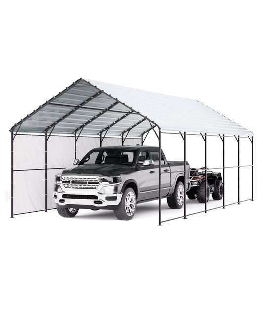 VEVOR 13' x 26' Metal Carport Heavy Duty Outdoor Car Shelter Garage for Boats