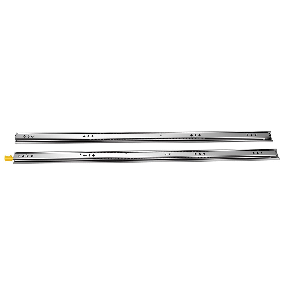 Heavy Duty Drawer Slides, 100 cm 113 kg with Lock Side Mount Rails, for Cabinets, Kitchen, Workbench, RV, 3-Fold Full Extension Ball Bearing Rails, Carbon Steel, with Screws & Nuts, 1 Pair