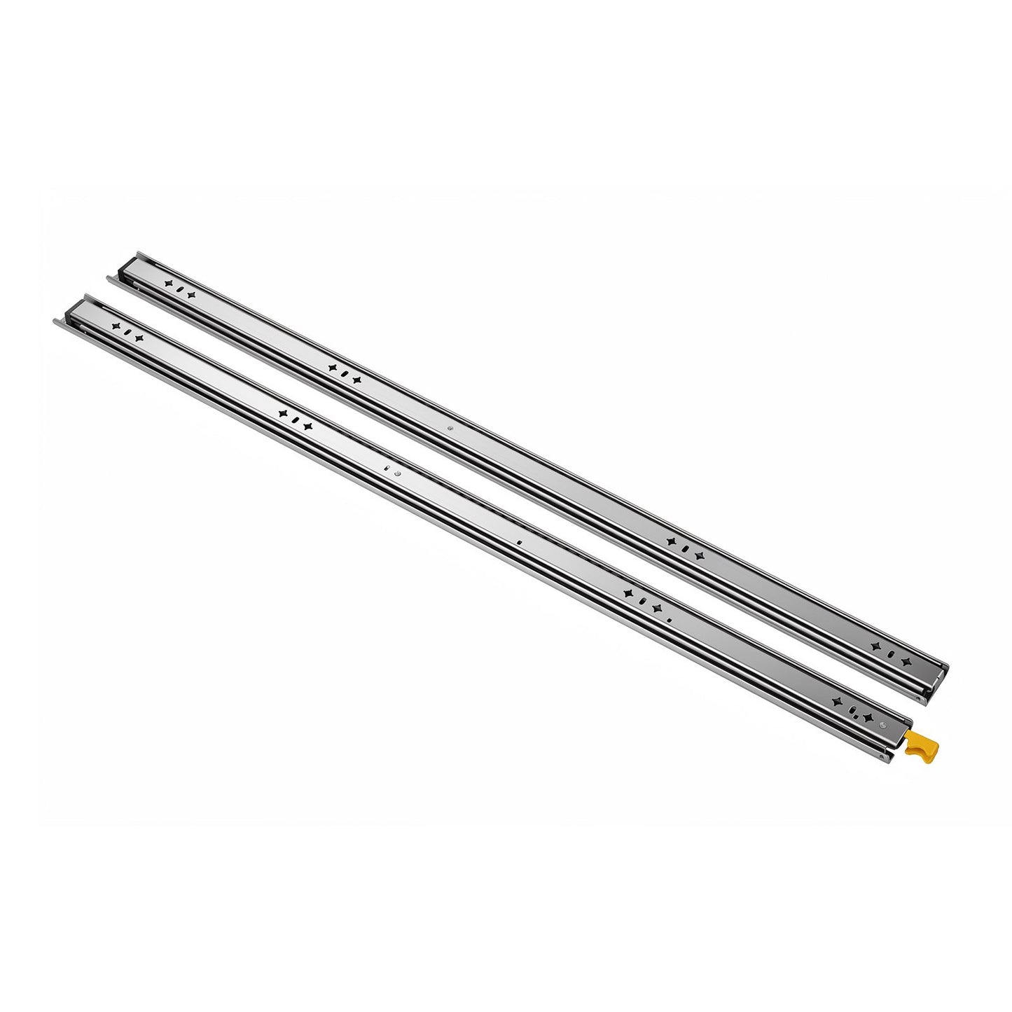 Heavy Duty Drawer Slides, 100 cm 113 kg with Lock Side Mount Rails, for Cabinets, Kitchen, Workbench, RV, 3-Fold Full Extension Ball Bearing Rails, Carbon Steel, with Screws & Nuts, 1 Pair