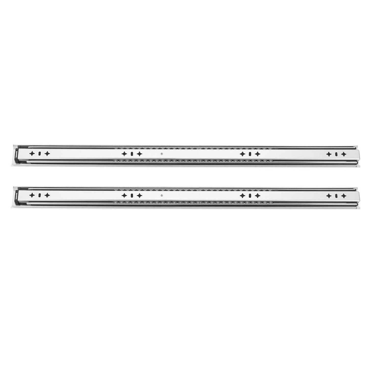 Heavy Duty Drawer Slides, 90 cm 120.2 kg Load Side Mount Rails, for Cabinets, Kitchen, Workbench, RV, 3-Fold Full Extension Ball Bearing Rails, Carbon Steel, with Screws & Nuts, 1 Pair