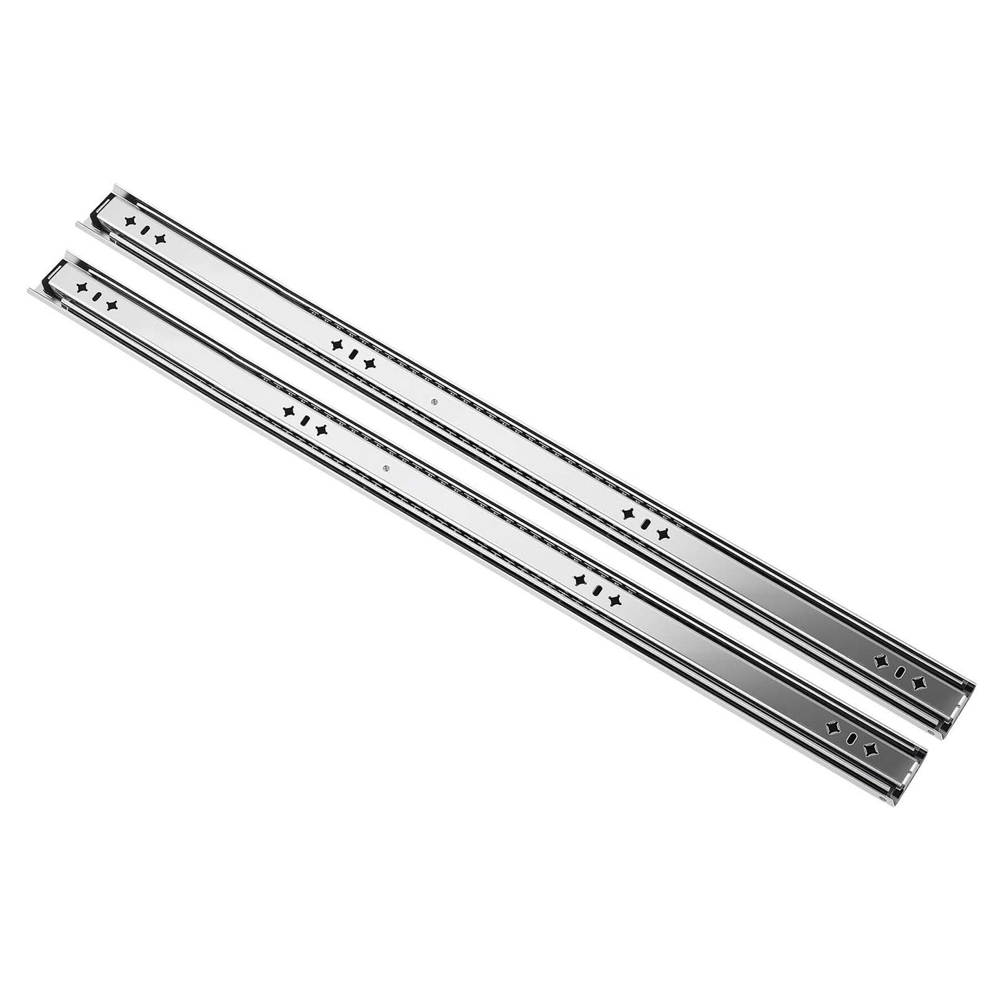 Heavy Duty Drawer Slides, 90 cm 120.2 kg Load Side Mount Rails, for Cabinets, Kitchen, Workbench, RV, 3-Fold Full Extension Ball Bearing Rails, Carbon Steel, with Screws & Nuts, 1 Pair