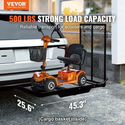 Hitch Mount Mobility Carrier with Ramp, 117 cm x 65 cm, 227 kg Capacity