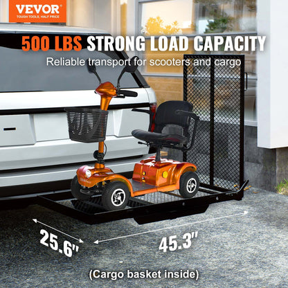 VEVOR Hitch Mount Wheelchair Carrier 45.3" x 25.6", 500LBS Mobility Scooter Carrier