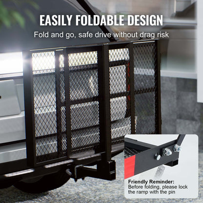 Hitch Mount Mobility Carrier with Ramp, 117 cm x 65 cm, 227 kg Capacity