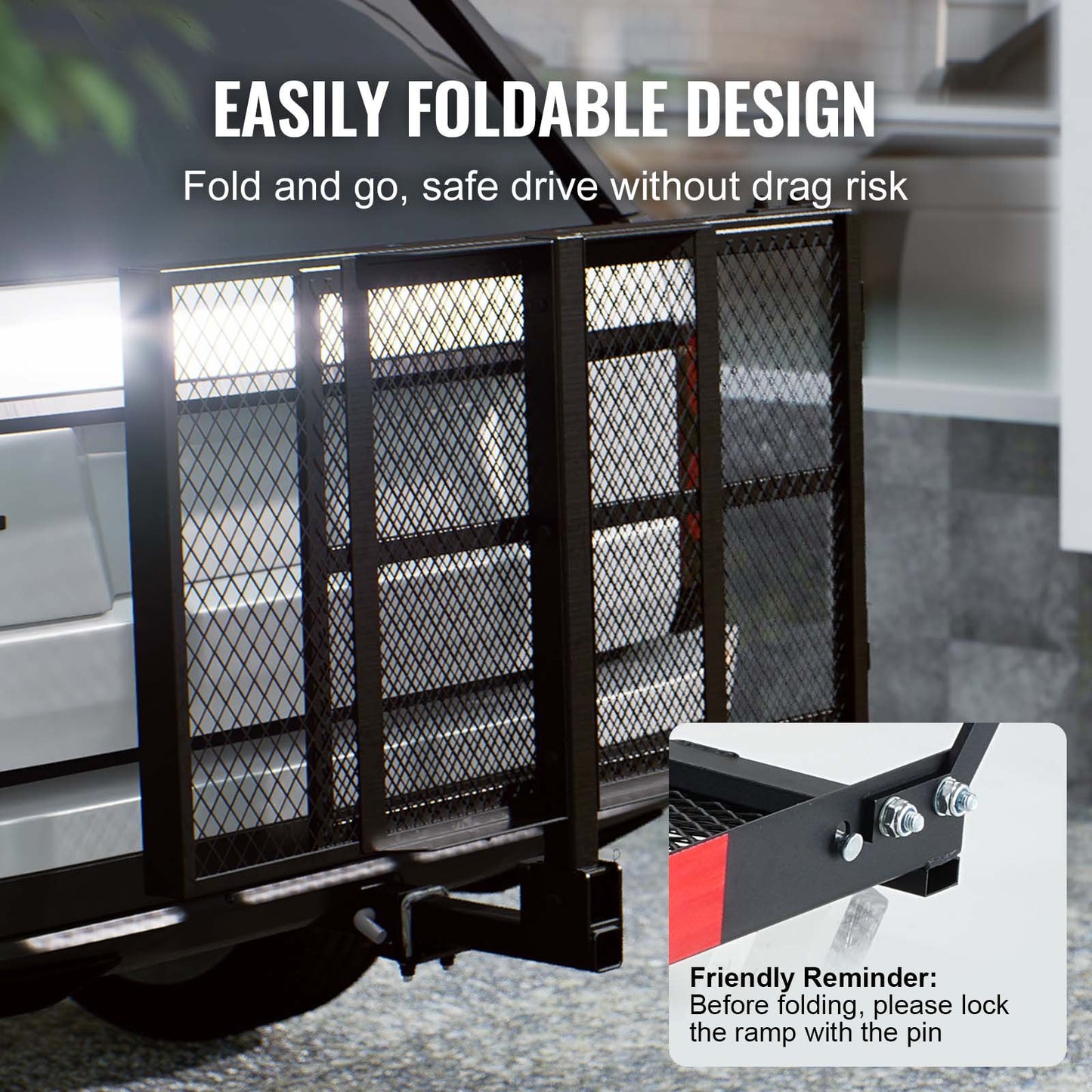 VEVOR Hitch Mount Wheelchair Carrier 45.3" x 25.6", 500LBS Mobility Scooter Carrier