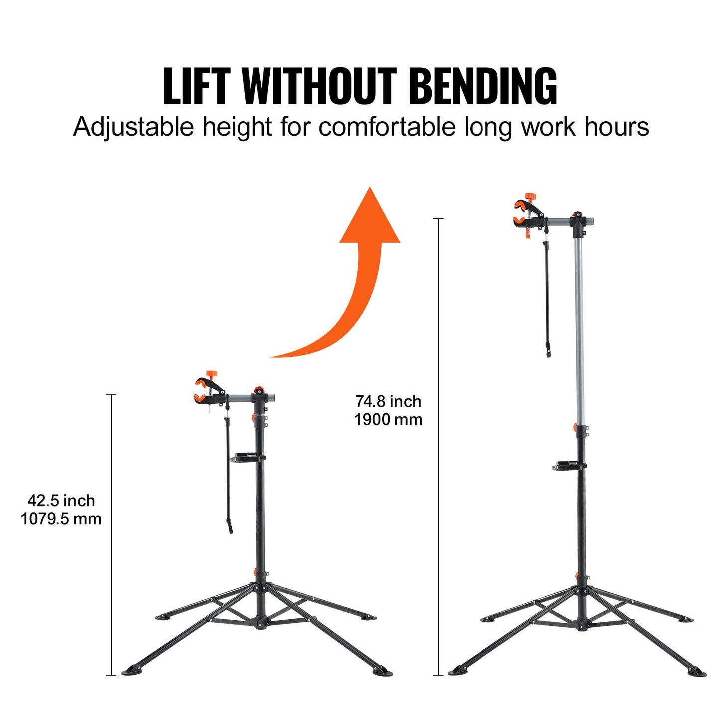 VEVOR Bike Repair Stand, 36.3 kg Heavy-duty Steel Bicycle Repair Stand, Adjustable
