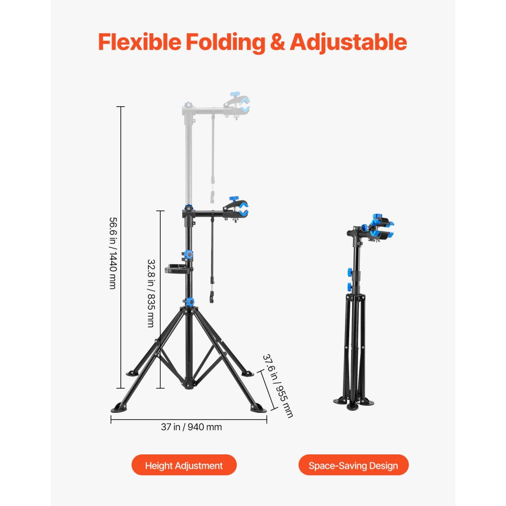 VEVOR Bike Repair Stand 29.9 kg Adjustable Bicycle Maintenance Rack with Tray
