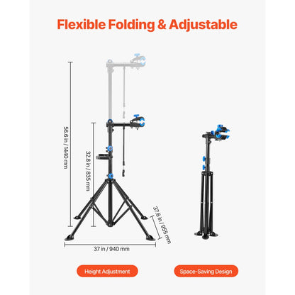VEVOR Bike Repair Stand 29.9 kg Adjustable Bicycle Maintenance Rack with Tray