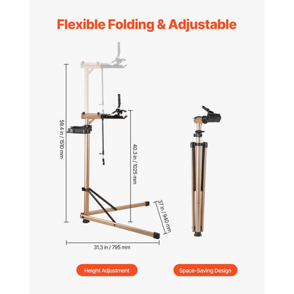 Bike Repair Stand 49.9 kg Adjustable Bicycle Maintenance Rack with Tray
