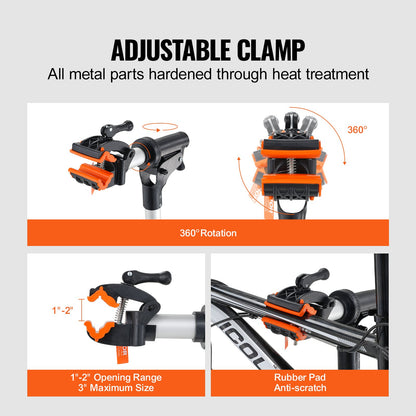 VEVOR Bike Repair Stand 66LBS Adjustable Maintenance Folding Bike Rack Tool Tray