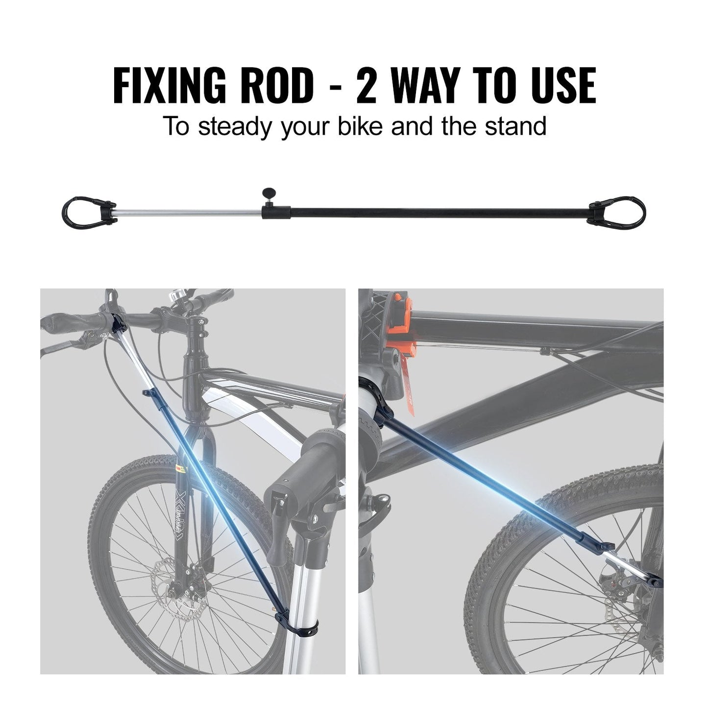 Adjustable Bike Repair Stand with 360° Rotating Clamp and Tool Tray, 30 kg Capacity