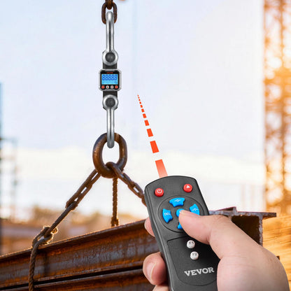 Digital Crane Scale, 22000 lbs/10 T Max Capacity, Heavy Duty Industrial Hanging Scale with Cast Aluminum Case & LCD Display, 2 kg Division & 3 Unit Switch, Remote Control for Garage Factory