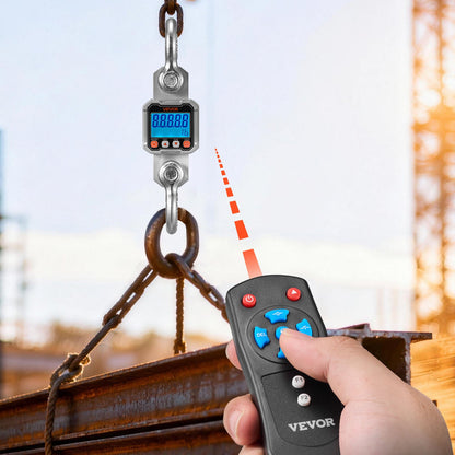 Digital Crane Scale, 6600 lbs/3000 kg Max Capacity, Heavy Duty Industrial Hanging Scale with Cast Aluminum Case & LCD Display, 500 g Division & 3 Unit Switch, Remote Control for Garage Factory